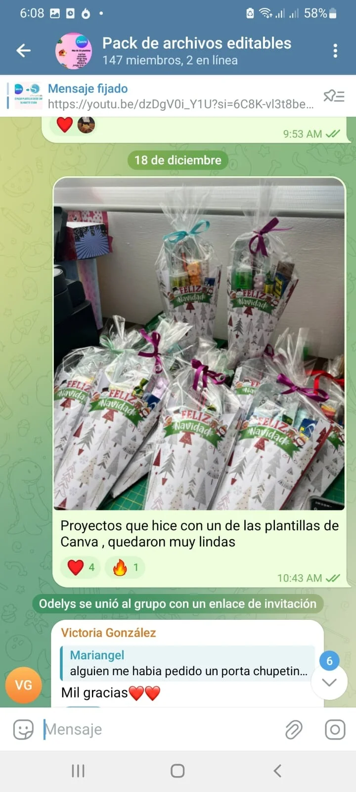 Testimonio compartido por WhatsApp